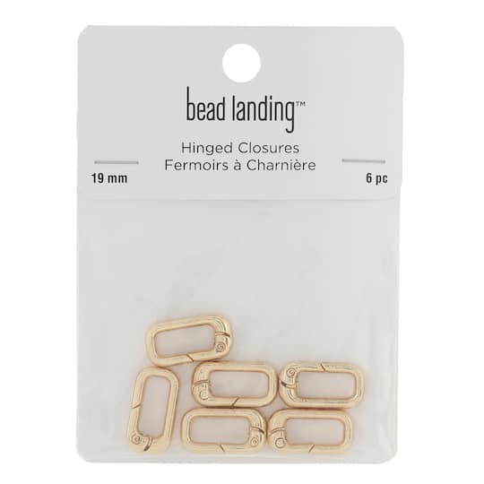 19mm Metal Rectangle Hinged Closures, 6ct. by Bead Landing™